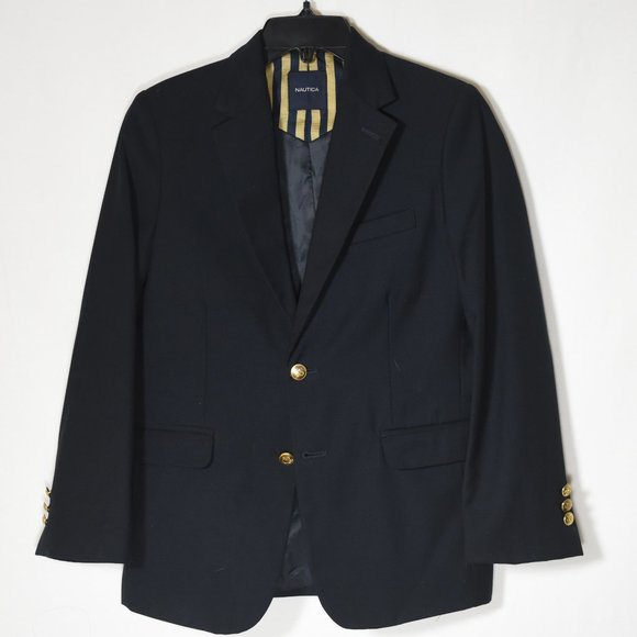 Nautica Boys Blazer/Sport Coat.  Navy Blue.  Size 12 Regular - Picture 1 of 2